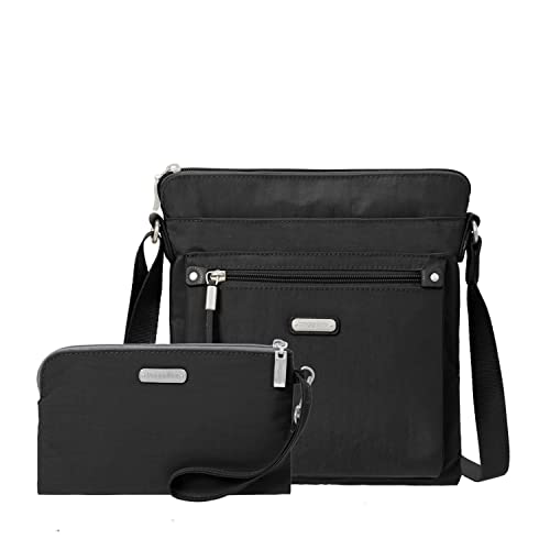 Go Bagg with RFID Wristlet - Lightweight 10.75"x10" Travel Purse Crossbody Bag for Women