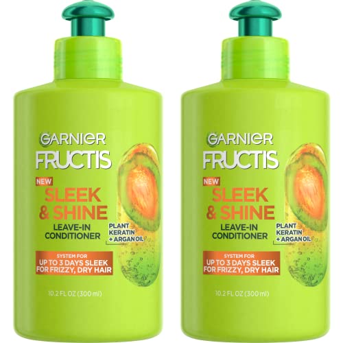 Fructis Sleek And Shine Leave In Conditioner Cream Anti Frizz Hair