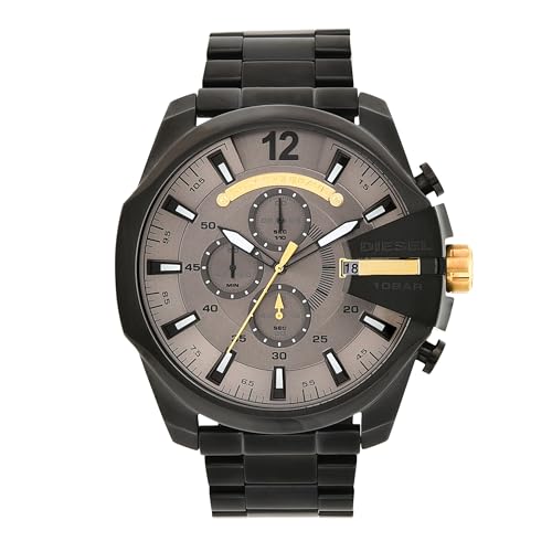 ⚡ BLITZDEAL (-55%) Diesel Mega Chief Uhr für Herren, Chronographenwerk mit Edelstahlarmband
