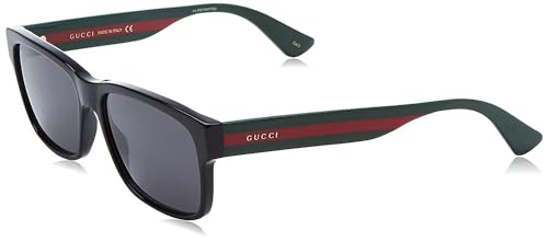 Gucci GG0340S-006-58 Rectangular Sunglasses, Black (/Multicolour), 58