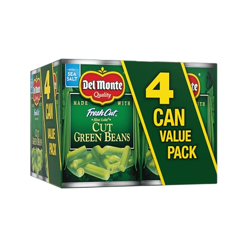 Del Monte FRESH CUT BLUE LAKE Cut Green Beans, Canned Vegetables, 4 Pack, 14.5 oz Cans