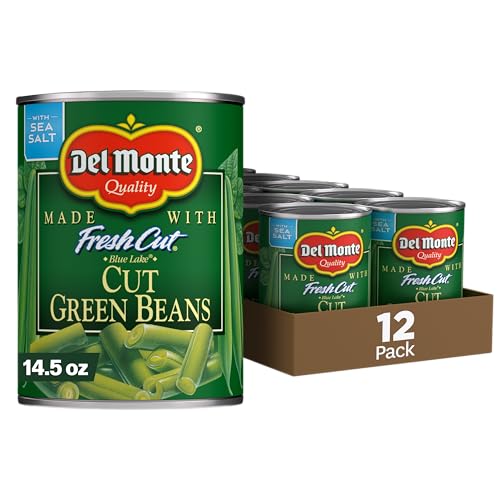 DEL MONTE FRESH CUT BLUE LAKE Cut Green Beans Canned Vegetables,14.5 Ounce (Pack of 12)