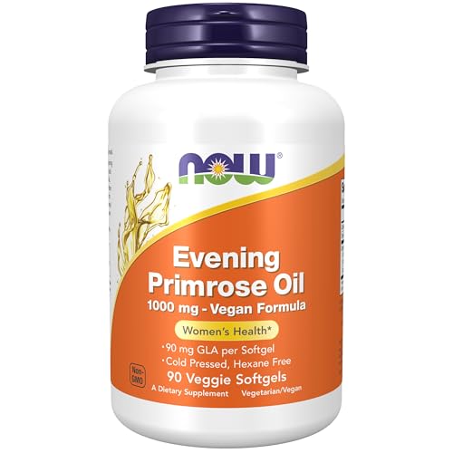 Now Cold-Pressed Evening Primrose Oil, 1000 mg Vegan Formula Once-daily vegan formula capsule has