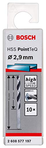 (-58%) Bosch Professional 10 Stück HSS Spiralbohrer PointTeQ (für Metall, 2,9 x 33 x 61 mm, Zubehör Bohrschrauber)