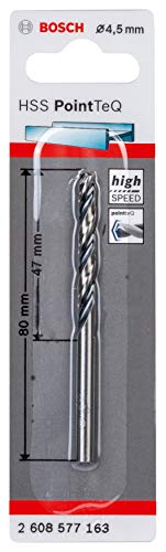 (-55%) Bosch Professional 1x HSS Spiralbohrer PointTeQ (für Metall, 4,5 x 47 x 80 mm, Zubehör Bohrschrauber)