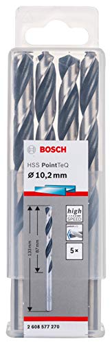 ⚡ BLITZDEAL (-59%) Bosch Professional 10 Stück HSS Spiralbohrer PointTeQ (für Metall, 4,9 x 52 x 86 mm, Zubehör Bohrschrauber)