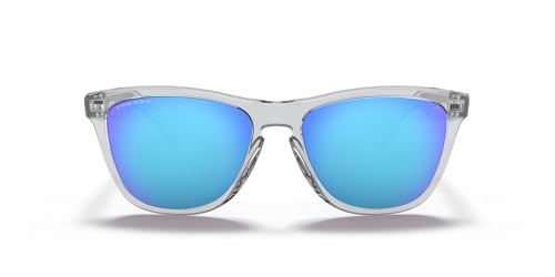 Oakley OO9013 Frogskins Square Sunglasses, Crystal Clear/Prizm Sapphire, 55 mm
