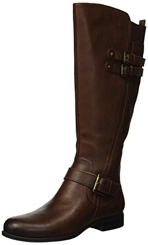 Naturalizer Womens Jessie Knee High Buckle Detail Riding Boots Chocolate Brown Leather 7 M