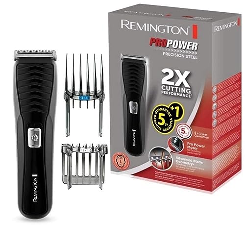 🔥 STARKER PREIS (-61%) Remington Haarschneidemaschine HC7110, (LED-Ladekontrollanzeige, Edelstahlklingen, 17 Längeneinstellungen + 2 Aufsteckkämme, Netz-/Akkubetrieb, Lithium) Haarschneider ProPower Precision, Schwarz