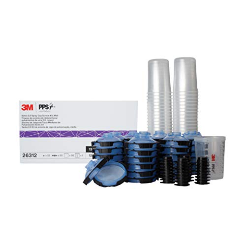 3M PPS 2.0 Spray Gun Cup,Lids...s and Liners,32 Sealing Plugs