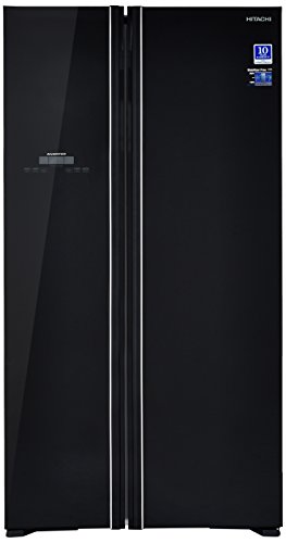 Hitachi 659 L Frost Free Side-by-Side Refrigerator(R-S700PND2 - GBK, Glass Black, Inverter Compressor)