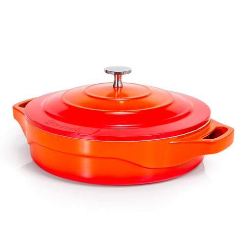 LE COOK Caçarola Baixa 24cm Cerâmica Indução Antiaderente Premium – Alumínio de Alta Densidade, Revestimento Saudável Livre de PFOA, Cozimento Uniforme e Elegância Gourmet