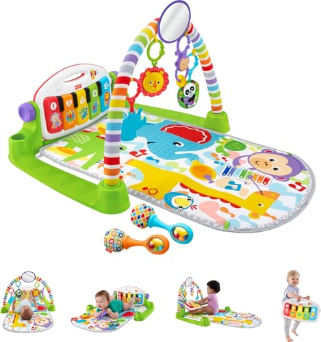 Fisher-Price Deluxe Kick and Play Piano Gym with 2 Maracas Newborn