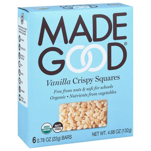 MadeGood Vanilla Crispy Squares, 6 Healthy Snacks, 0.78oz