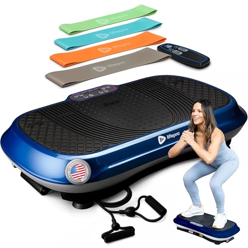 Lifepro Waver Vibration Plate Exercise Machine – High-Intensity Vibration for Muscle Activation, Full-Body Workout Vibrating Platform with Loop Bands, Fitness Equipment for Strength Toning & Fat Loss