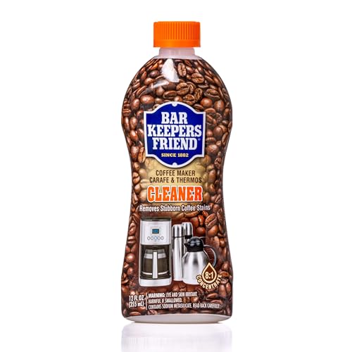Bar Keepers Friend Coffee Maker Cleaner (12 oz) - Removes Oily Residue, Tannins and Stains - For Single-Cup and Automatic Drip Coffee Makers and Espresso Machines