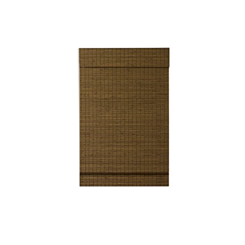 Radiance, Cordless Window Shades for a Standard Size Window Width, Maple, Cape Cod Flatweave Bamboo Roman Shade with Valance, 30 Inch Width x 64 Inch Length (2216204E)