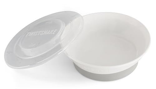 Twistshake Baby Bowl with Airtight Lid | BPA-Free | 6 Month+ Baby Feeding Plate | Food Training Plate for Kids | Food & Cereal | Learning Bowl for Kids | White