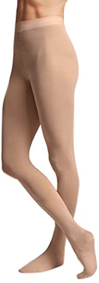 BLOCH Women's Ladies contoursoft Footed Tights, Tan, Petite/Small