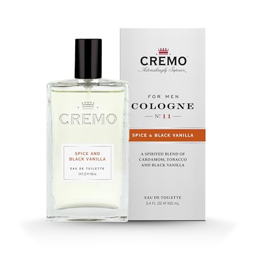 Cremo Cologne For Men - Spice & Black Vanilla Mens Cologne Spray, An Explosion of Vibrant Spices, Dark Woods and Black Vanilla, Multi-Layered Signature Men's Fragrances, 3.4 Fl Oz
