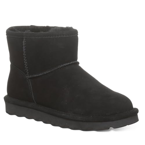 BEARPAW Women's Alyssa Black Size 7 | Women's Ankle Boot | Women's Slip On Boot | Comfortable Winter Boot