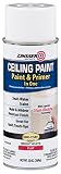 Zinsser Ceiling Paint and Primer in One, goes on pink and dries flat white