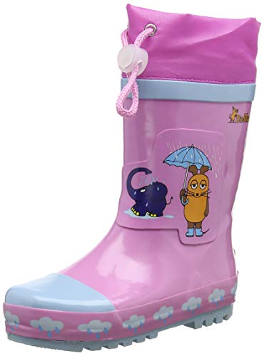 (-33%) Playshoes Kinder Gummistiefel aus Naturkautschuk, trendige Unisex Regenstiefel mit Reflektoren, Die Maus Elefant, 28/29 EU