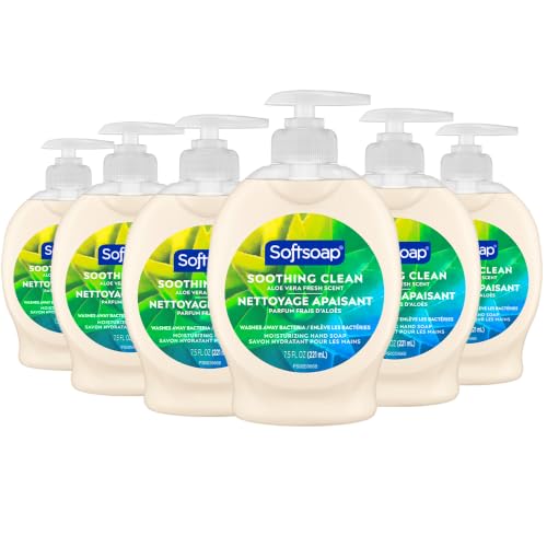 Softsoap Moisturizing Liquid Hand Soap, Soothing Clean Aloe Vera - 7.5 Fl Oz (Pack of 6)