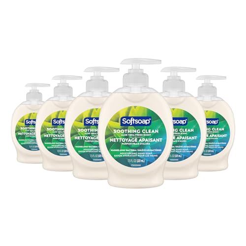 Softsoap Moisturizing Liquid Hand Soap, Soothing Clean Aloe Vera - 7.5 Fl Oz (Pack of 6)