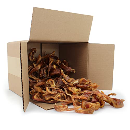 Best Pet Supplies GigaBite Roasted Pig Ears for Dogs - Natural Dog Chews, Roasted Pigs Ears, Safe for Puppies and Aggressive Chewers, Cleans Teeth and Gums - Slivers, 2.2 Pounds