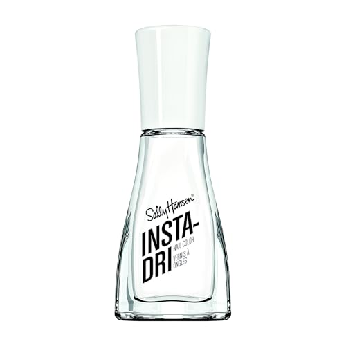 Sally Hansen Insta-Dri, White On Time, Quick Dry, Long Lasting, Semi Opaque, Shiny White Nail Polish