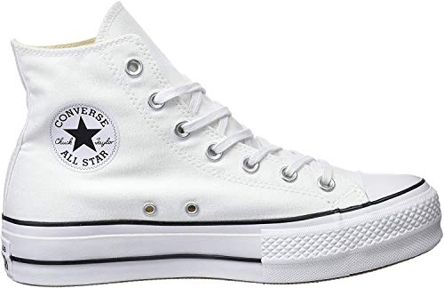 Converse Women's Chuck Taylor All Star Platform High Top Shoe, White/Black/White, 7 M US