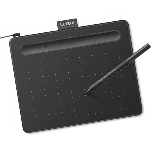 Wacom Intuos Small Graphics Drawing Tablet, includes Training & Software; 4 Customizable ExpressKeys Compatible With Chromebook Mac Android & Windows, photo/video editing, design & education,Black