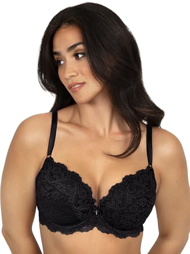 Smart & Sexy Women's Signature Lace Push-up Bra, Black Hue, 34B