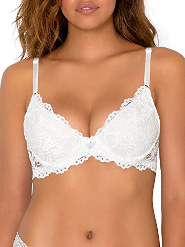 Smart & Sexy Women's Signature Lace Push-up Bra, White, 38B