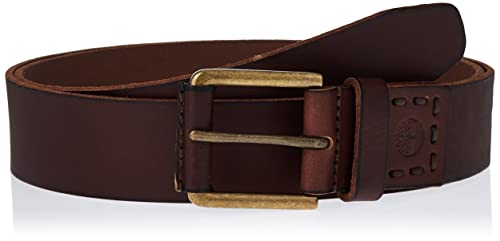 Timberland Cinto de couro masculino casual clássico diário, Marrom escuro, 46