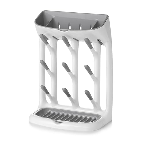 OXO Tot Space-Saving Bottle Drying Rack, Baby Bottle Organizer for Countertop