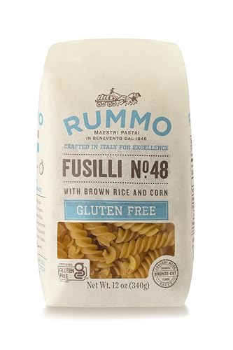 Rummo Gluten Free Fusilli N.48 - Gluten Free Fusilli Pasta Noodles, Made with Brown Rice & Corn, Pasta from Italy - 12 Ounce (Pack of 1)