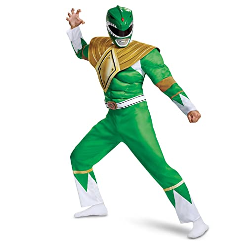Men's Power Rangers Green Ranger Muscle Costume | Green Power Ranger Cosplay Suit for Adults (XL)