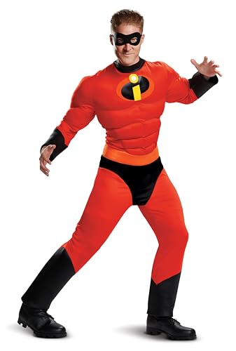 Disguise Men's Plus Size Mr. Incredible Classic Muscle Adult Costume, red, XXL (50-52)