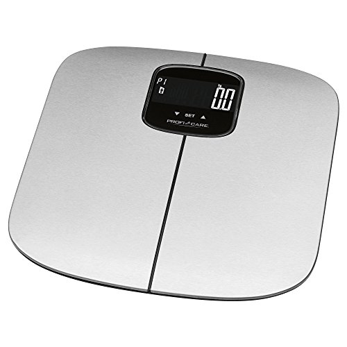 (-45%) ProfiCare 7in1 Edelstahl-Analyse-Waage, Personenwaage mit Körperfettanalyse, hochwertige Wiegefläche aus Edelstahl mit LCD-Display, Personenwaage digital mit Step-On-Automatik, PC-PW 3006 FA