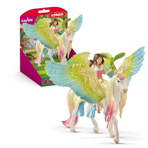 SCHLEICH Bayala 70566 Fairy Surah with Glitter Pegasus, Multicolor, 16 x 15 x 18 cm