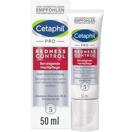 (-38%) CETAPHIL PRO RednessControl Beruhigende Nachtpflege, 50ml, Für zu Rötungen neigende Haut, Beruhigt die sofort, Reduziert sichtbar über Nacht, Ohne Duftstoffe, Klinisch getestet