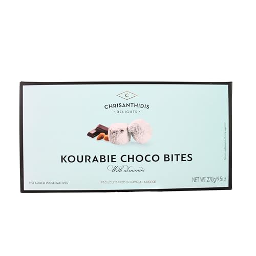 Chrisanthidis Delights Kourabie Shortbread Choco Bites with Almonds, 270 g