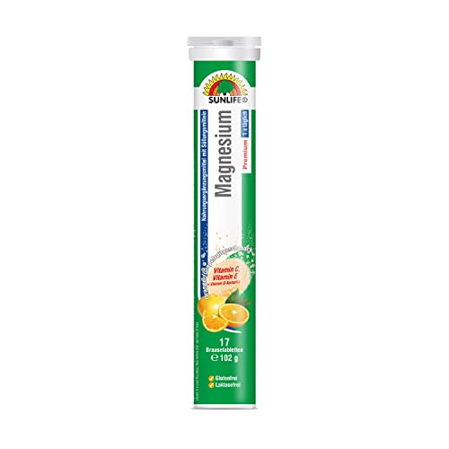 🔥 SELTEN SO GÜNSTIG (-62%) SUNLIFE Magnesium Brausetabletten - 400 mg Magnesium + Vitamin C, Vitamin E & Vitamin B-Komplex - Hochdosiert - Orange-Grapefruit Geschmack - Nahrungsergänzungsmittel