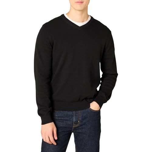 Amazon Essentials Men's V-Neck Pullover Sweater (Available in Big & Tall), Black, X-Large