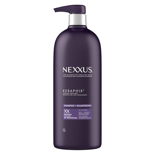 Nexxus Keraphix Shampoo With ProteinFusion for Damaged Hair Keratin Protein, Black Rice, Silicone-Free 33.8 oz