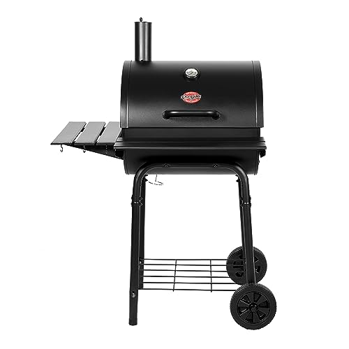 Char-Griller Wrangler Charcoal Grill and Smoker 640 sq in with Side Shelves
