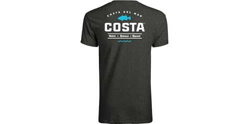 Costa Del Mar Topwater Short Sleeve T Shirt, Dark Heather, Large