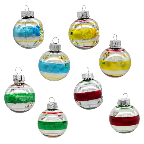 Kurt S. Adler Kurt Adler 30mm Solid and Reflector Glass Ball Set of 16 Ornament Set, 16 Piece